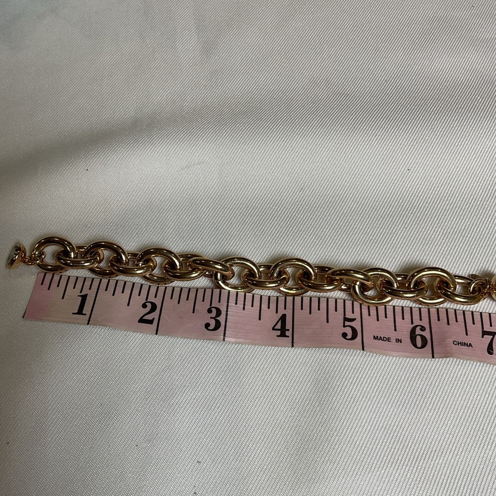 Vtg Bronze Milor Italy Bracelet Oval Rolo Link Magnetic Closure 6.75" - Picture 2 of 8